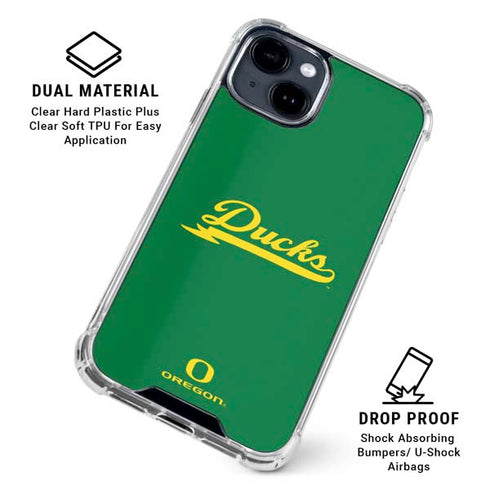 University of Oregon Ducks Logo and Wings iPhone 15 Clear Case